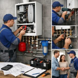 Установка настенного котла