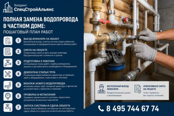 Установка и замена труб в частном доме