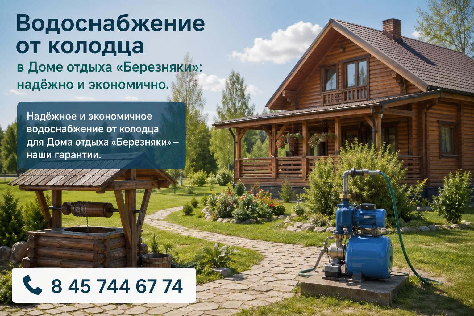 Надёжное и экономичное водоснабжение от колодца для Дома отдыха «Березняки» — наши гарантии