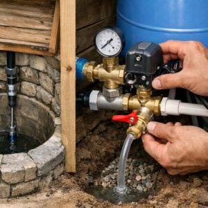 Водоснабжение из колодца: установка сливного клапана