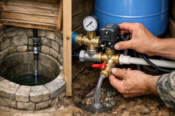 Водоснабжение из колодца: установка сливного клапана