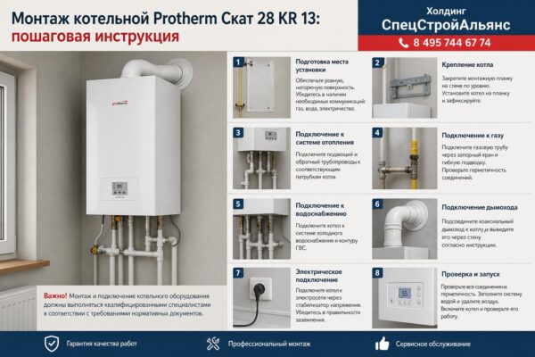 Монтаж котельной Protherm Скат 28 KR 13