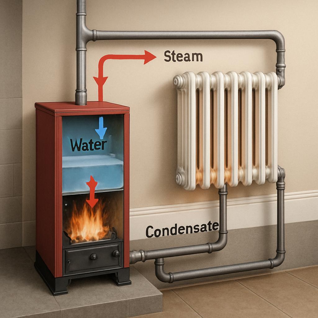 Принцип работы парового отопления