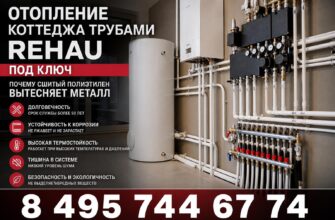 Отопление коттеджа трубами Rehau под ключ