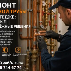 Ремонт медной трубы в коттедже