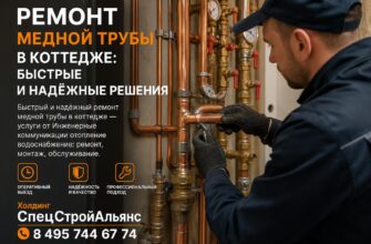 Ремонт медной трубы в коттедже