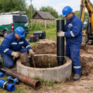 Замена трубы от колодца