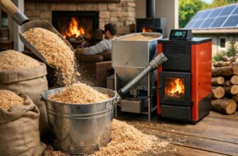 Отопление опилками