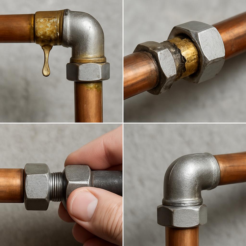 Протечки в местах соединений труб дизельного отопления