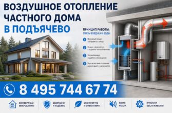 Воздушное отопление частного дома в Подъячево