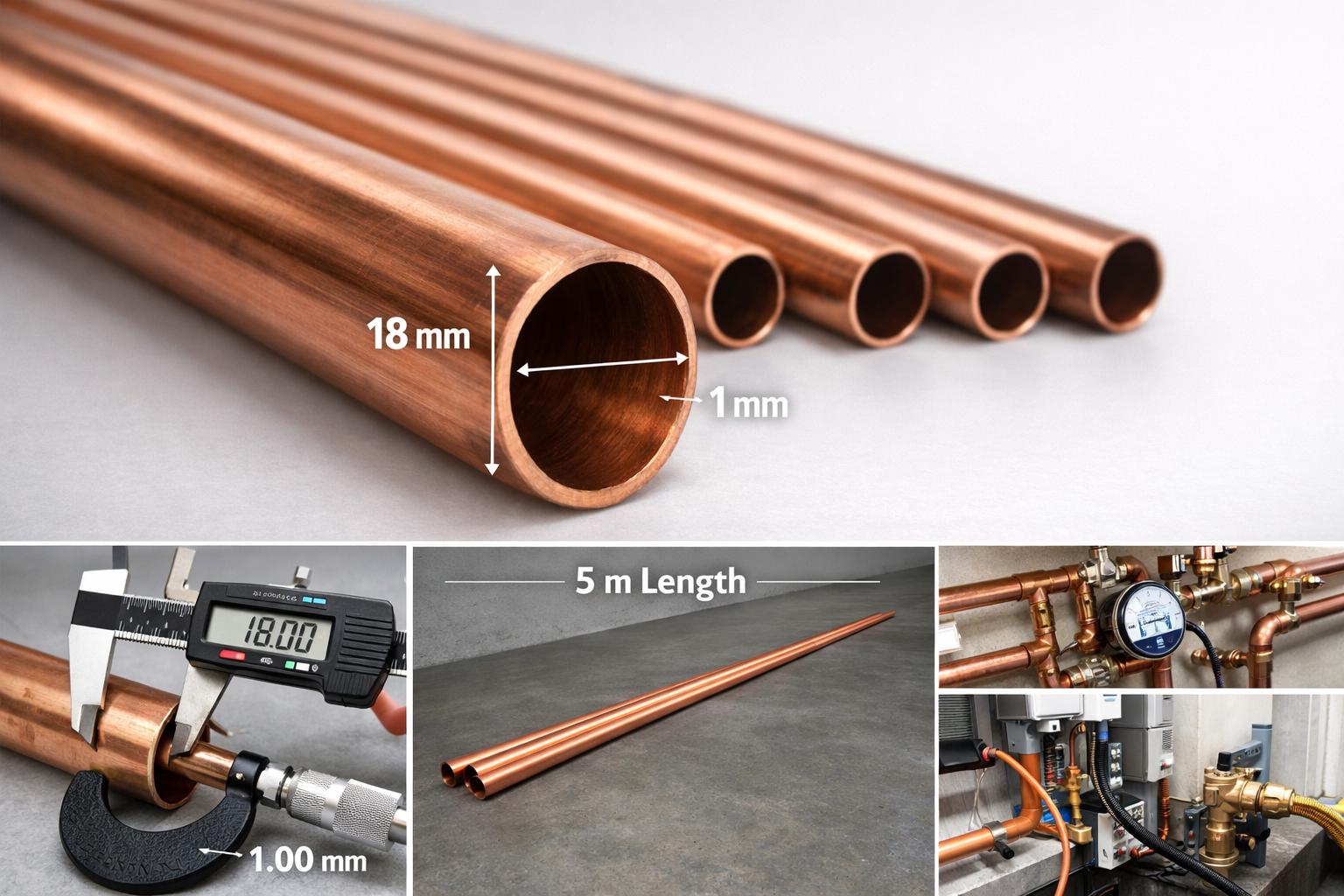 Труба медная неотожженная 18х1 - штанга 5м: технические характеристики и область применения