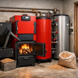 Комбинированное твердотопливное отопление дома