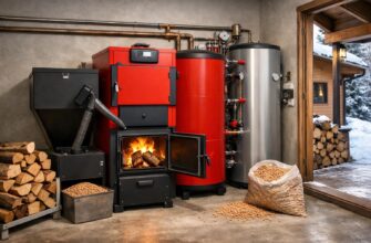 Комбинированное твердотопливное отопление дома