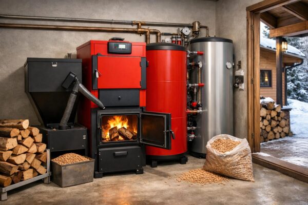 Комбинированное твердотопливное отопление дома