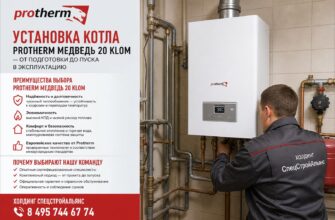 Установка котла Protherm Медведь 20 KLOM