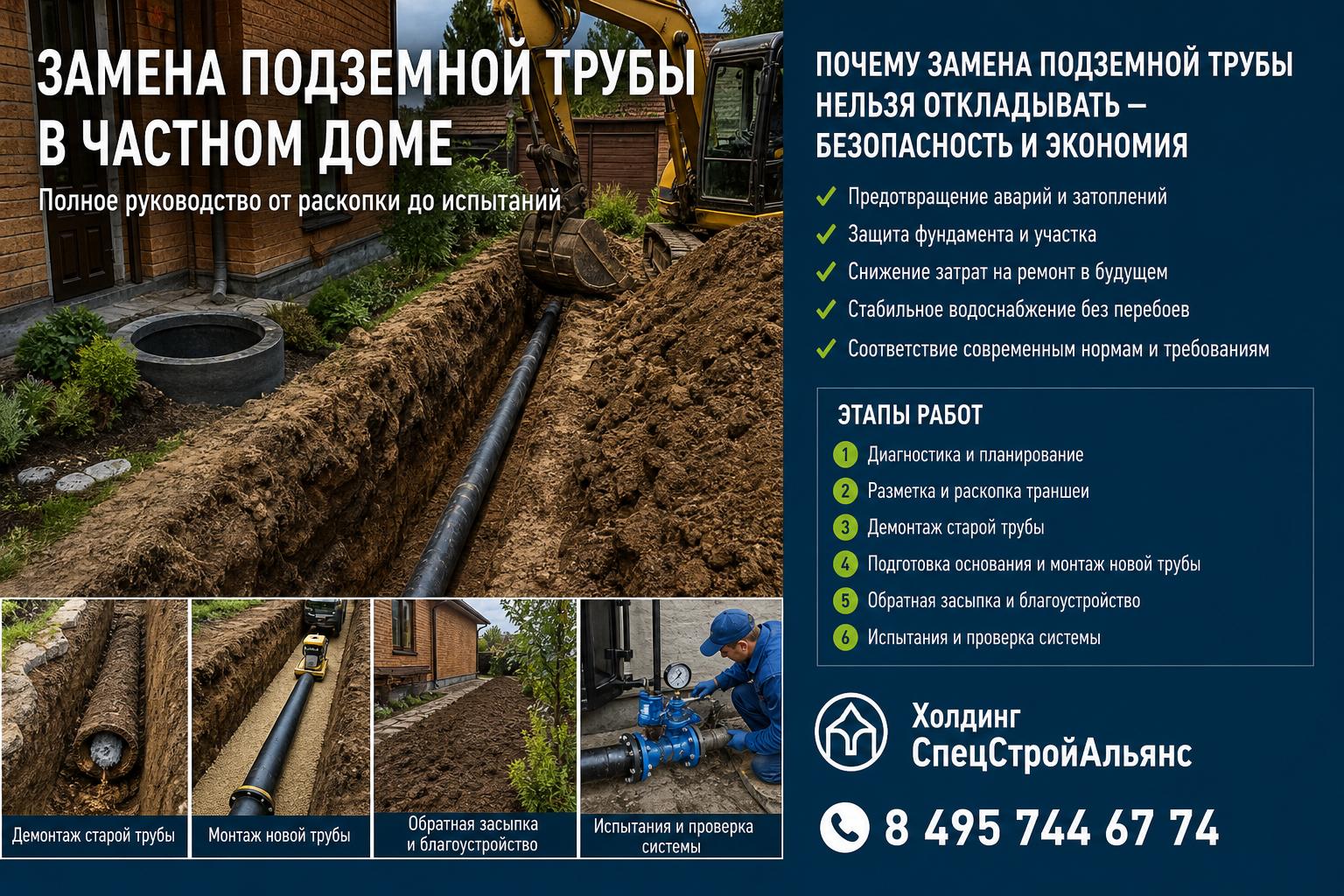 Почему замена подземной трубы в частном доме нельзя откладывать — безопасность и экономия Почему замена подземной трубы в частном доме нельзя откладывать — безопасность и экономия