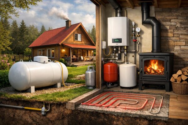 Комбинированное отопление дачи со сжиженным газом