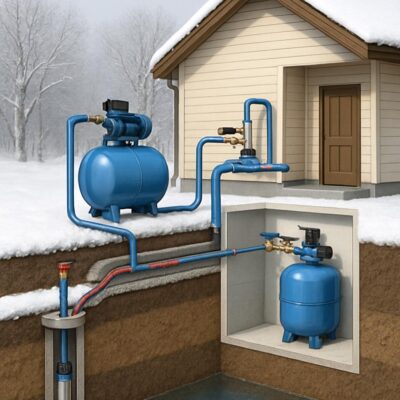 Схема и монтаж зимней системы водоснабжения для дачи и дома