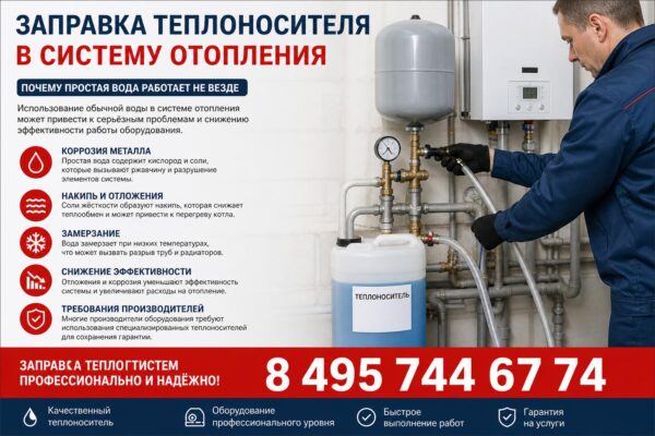 Заправка теплоносителя в систему отопления