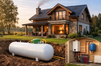 Газгольдер и отопление коттеджа