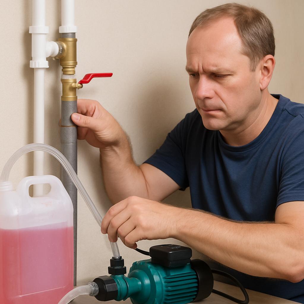 Чем закачать теплоноситель в систему отопления?