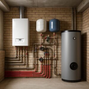 Отопление частного дома - монтаж на цокольном этаже