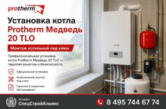 Установка котла Protherm Медведь 20 TLO