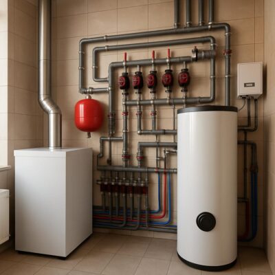 Отопление и котельная частного дома 400 м²