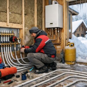 Зимний монтаж системы отопления в новом доме