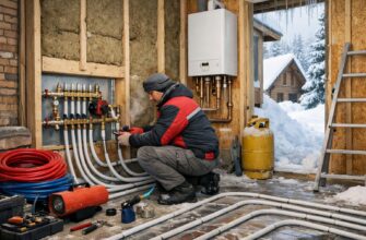 Зимний монтаж системы отопления в новом доме