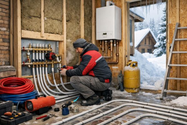 Зимний монтаж системы отопления в новом доме