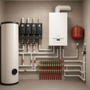 Отопление и котельная для частного дома 240 м²