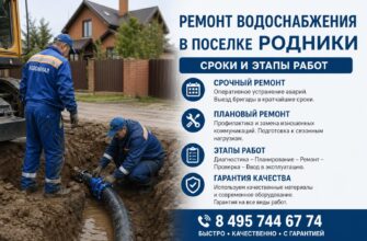Ремонт водоснабжения в поселке Родники