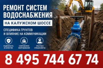 Ремонт систем водоснабжения на Калужском шоссе