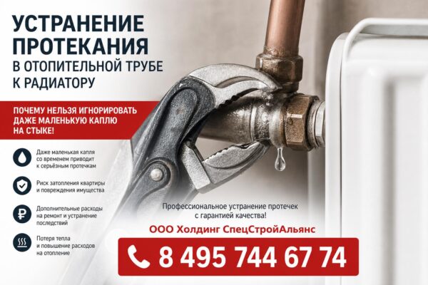Устраняем протекание в отопительной трубе
