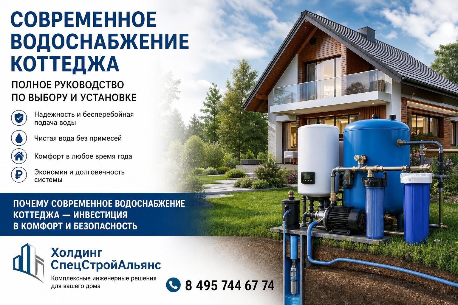 Почему современное водоснабжение коттеджа — инвестиция в комфорт и безопасность Почему современное водоснабжение коттеджа — инвестиция в комфорт и безопасность