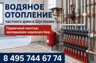 Водяное отопление частного дома в Шустиково