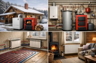 Комбинированное радиаторное отопление дачи