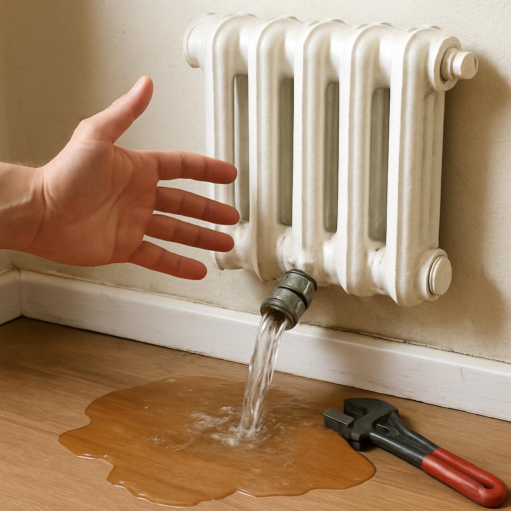Потекла батарея отопления – что делать