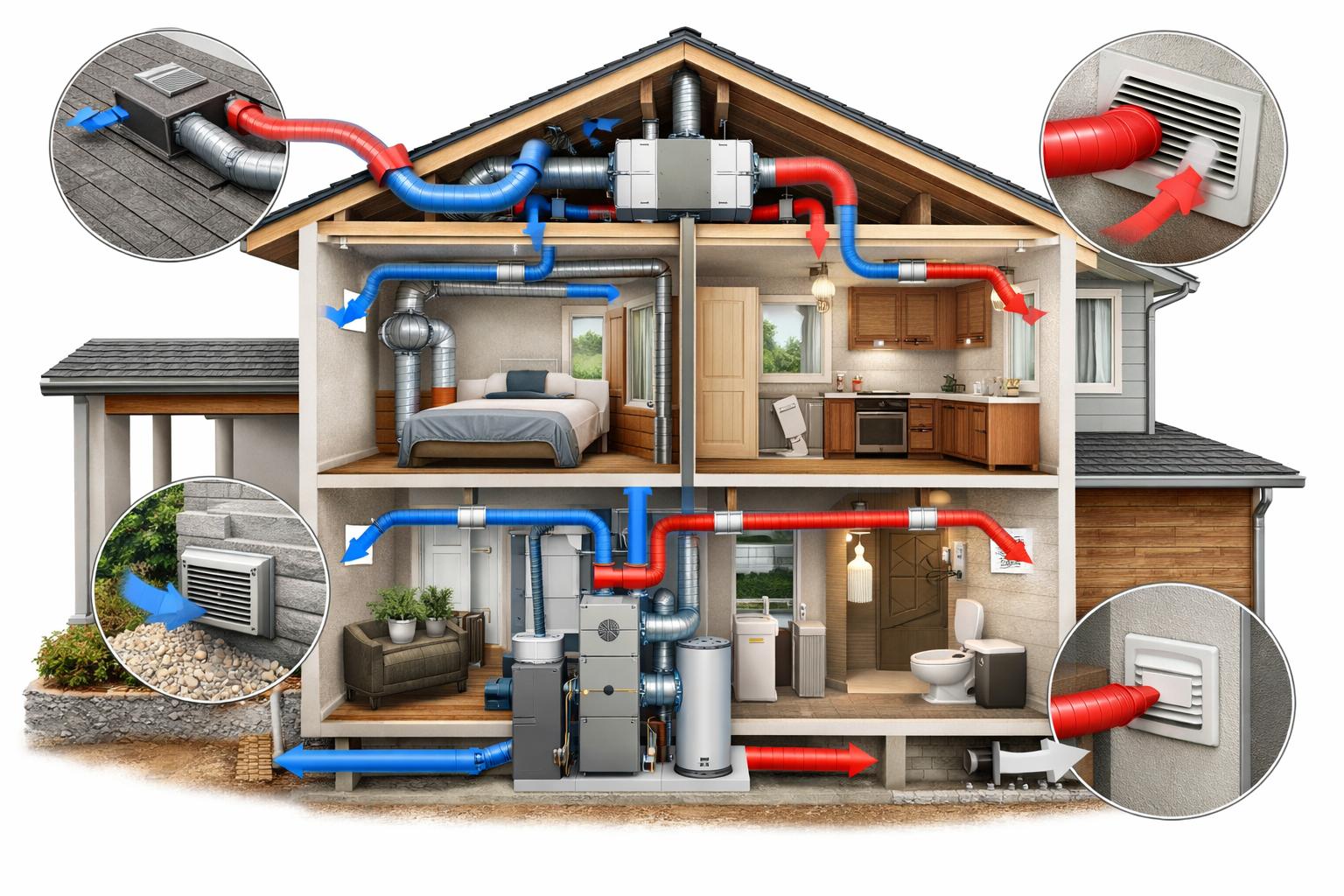 Как правильно читать Схема вентиляции частого дома: ключевые элементы и назначение