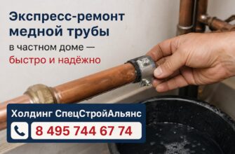 Экспресс‑ремонт медной трубы в частном доме