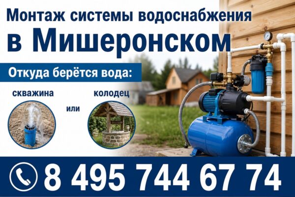 Монтаж системы водоснабжения в Мишеронском