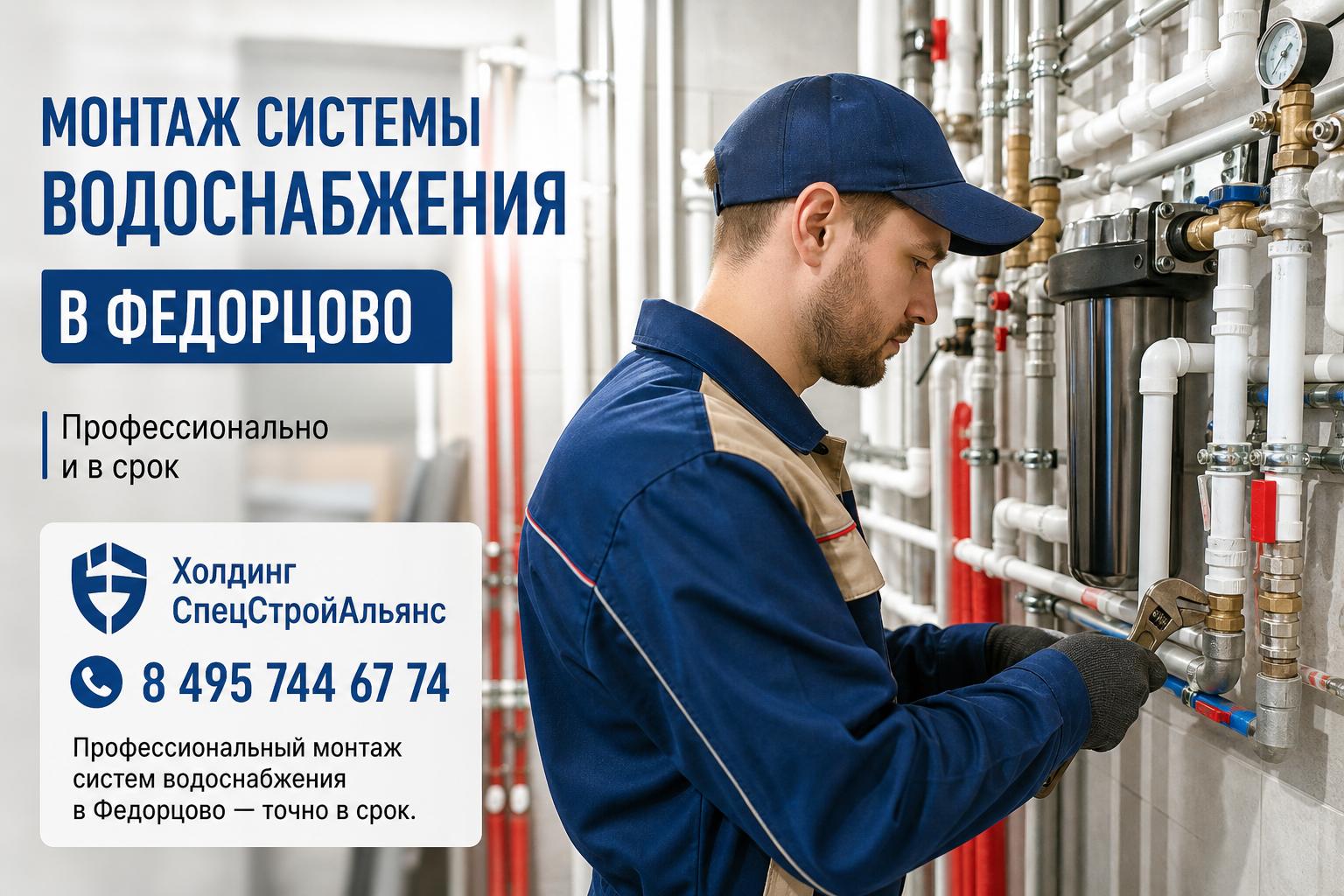 Профессиональный монтаж систем водоснабжения в Федорцово — точно в срок