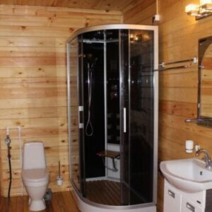 Ванная комната в деревянном доме (73 фото)