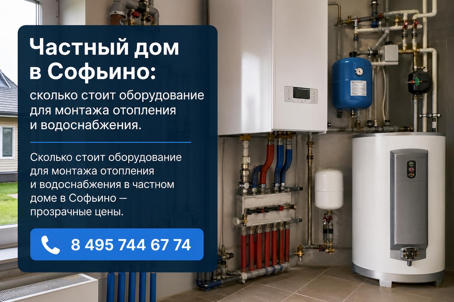 Сколько стоит оборудование для монтажа отопления и водоснабжения в частном доме в Софьино — прозрачные цены