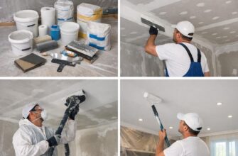 Малярные отделочные работы потолка