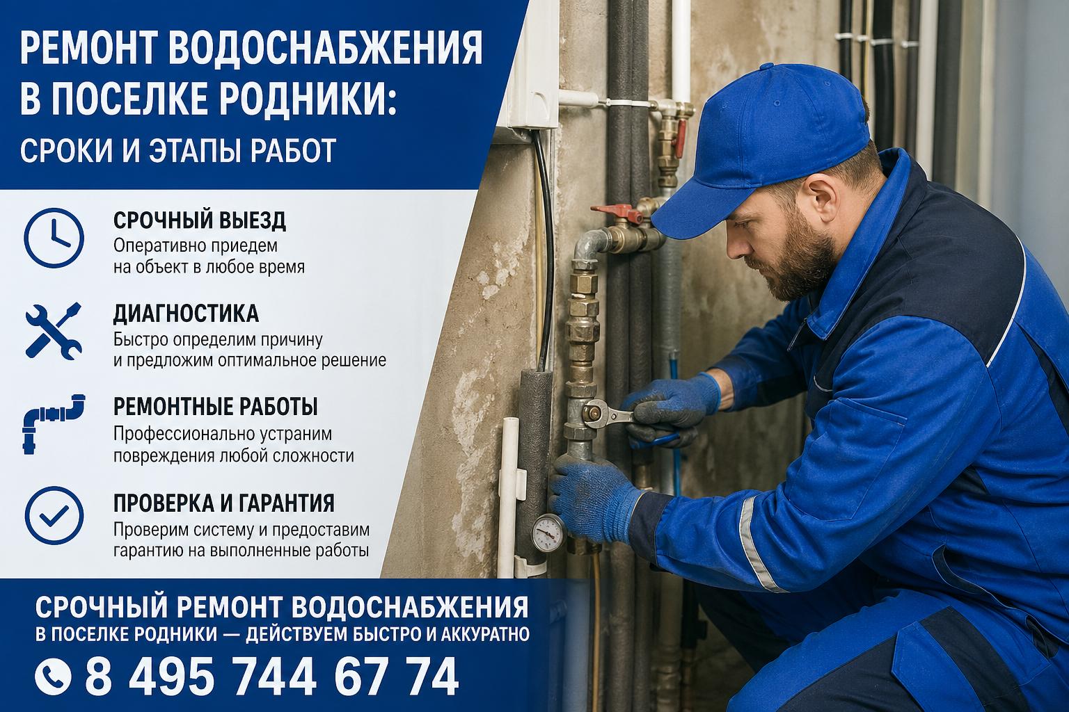 Срочный ремонт водоснабжения в поселке Родники — действуем быстро и аккуратно