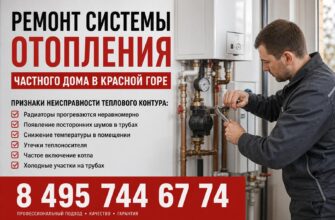 Ремонт системы отопления частного дома в Красной Горе