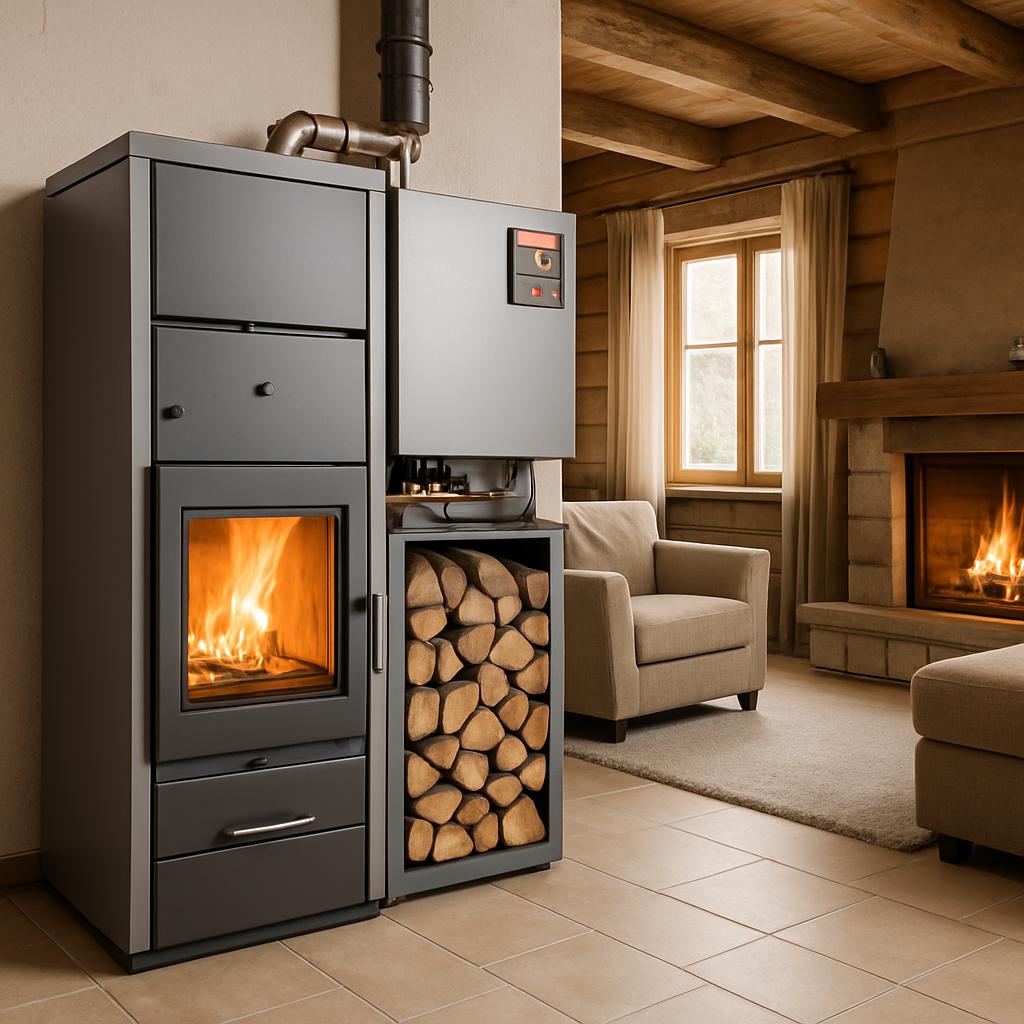 Комбинированное дровяное отопление коттеджа