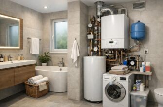 Котельная в ванной комнате частного дома